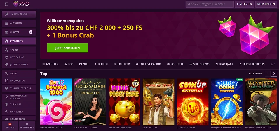 malina casino website